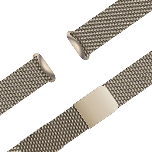 Milanese Loop Strap, laid flat, separate parts, direct top view