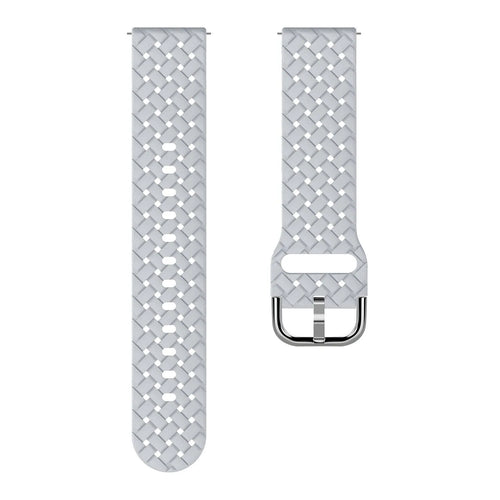 Braided Silicone Strap, grey, laid flat, separate parts, direct top view