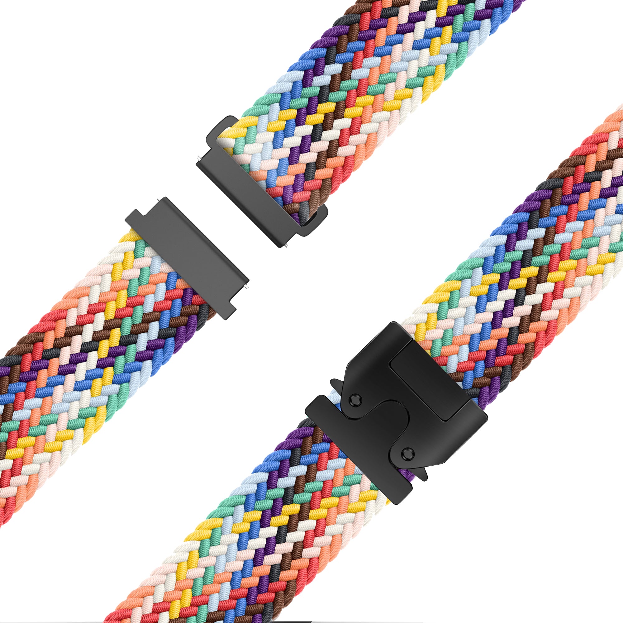 Bandz Bracelet tressé 'Parachute' Garmin Vivomove 3s (arc-en-ciel)