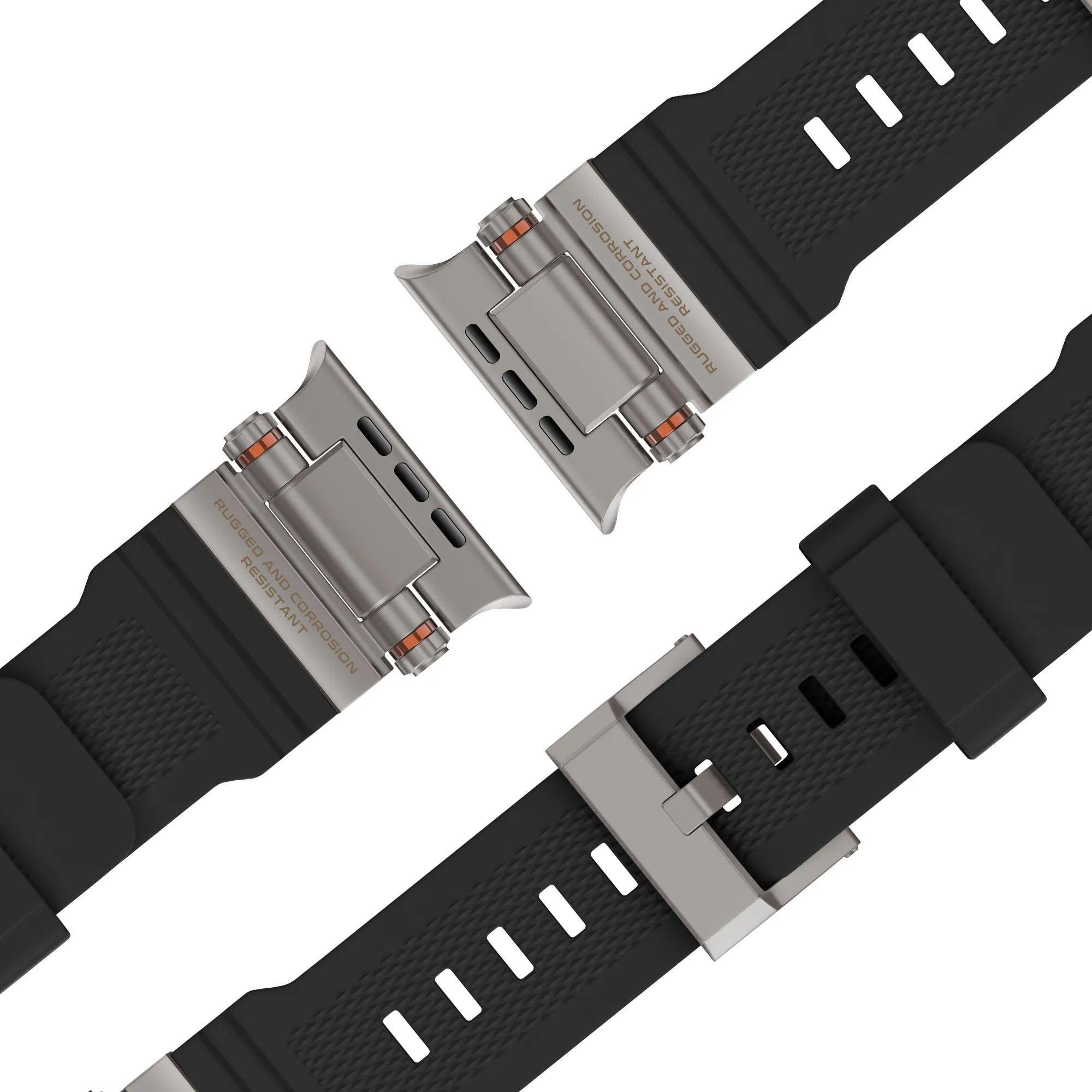 Bandz Bracelet silicone 'Explorer' Apple Watch (noir avec titane)