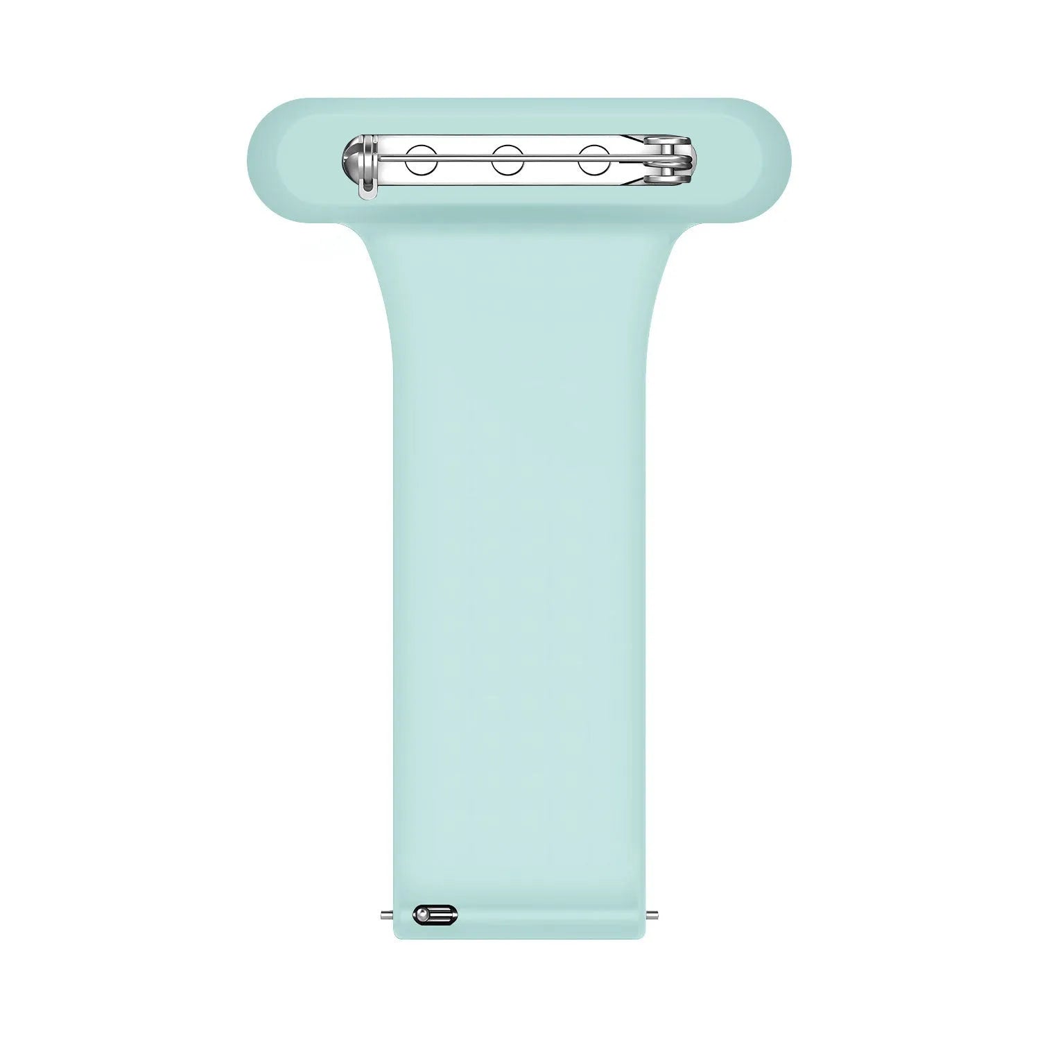 Silicone Nurse Fob, light green, laid flat, separate parts, direct top view