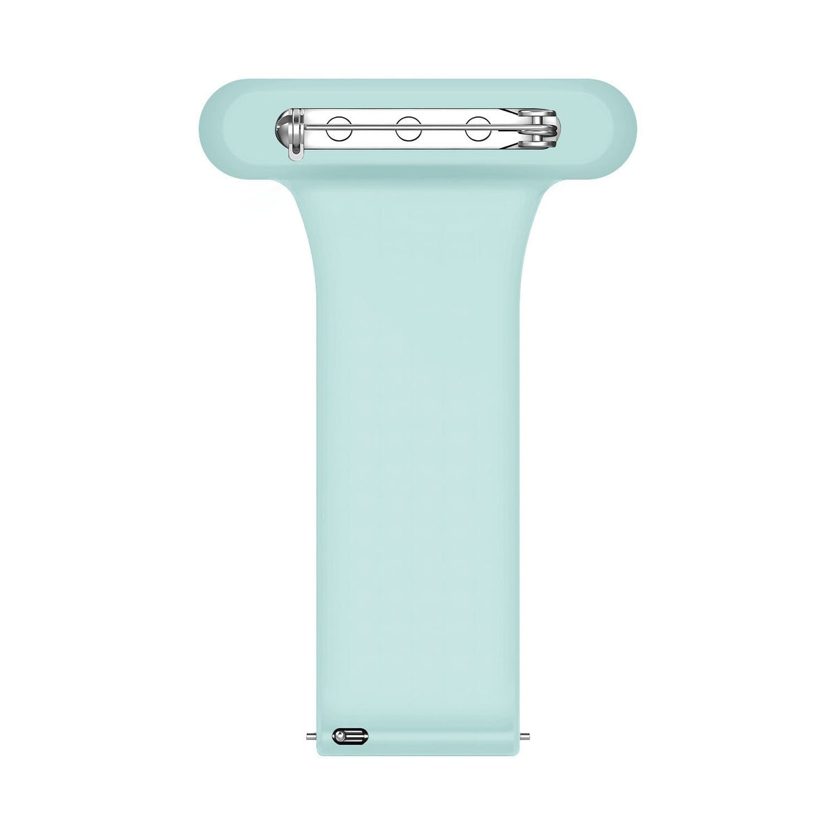 Silicone Nurse Fob, light green, laid flat, separate parts, direct top view
