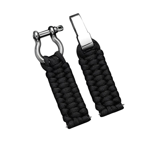 Nylon Rope Strap, black, laid flat, separate parts, direct top view