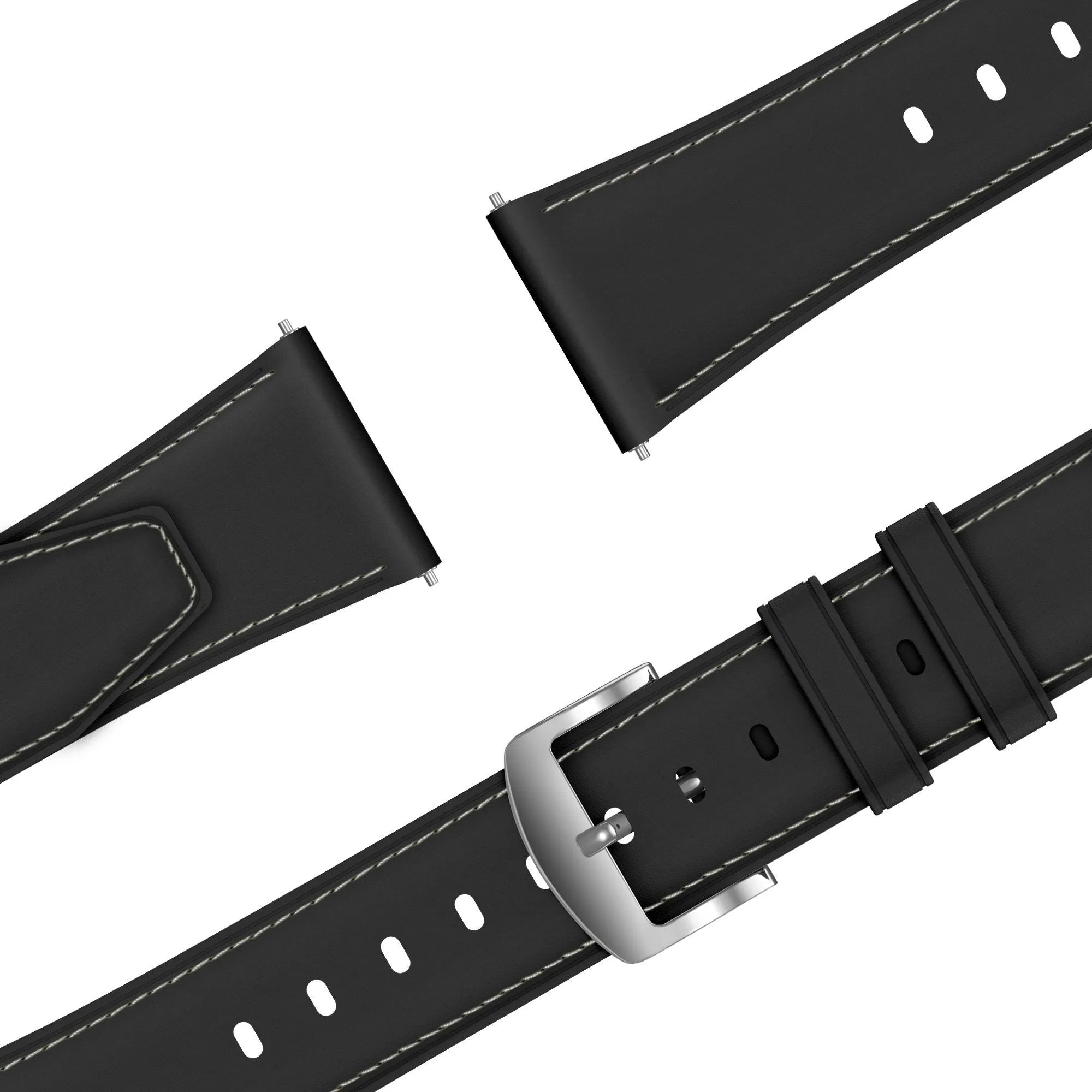 Bandz Bracelet cuir 'Easy Fit' Oppo Watch X3 (noir)
