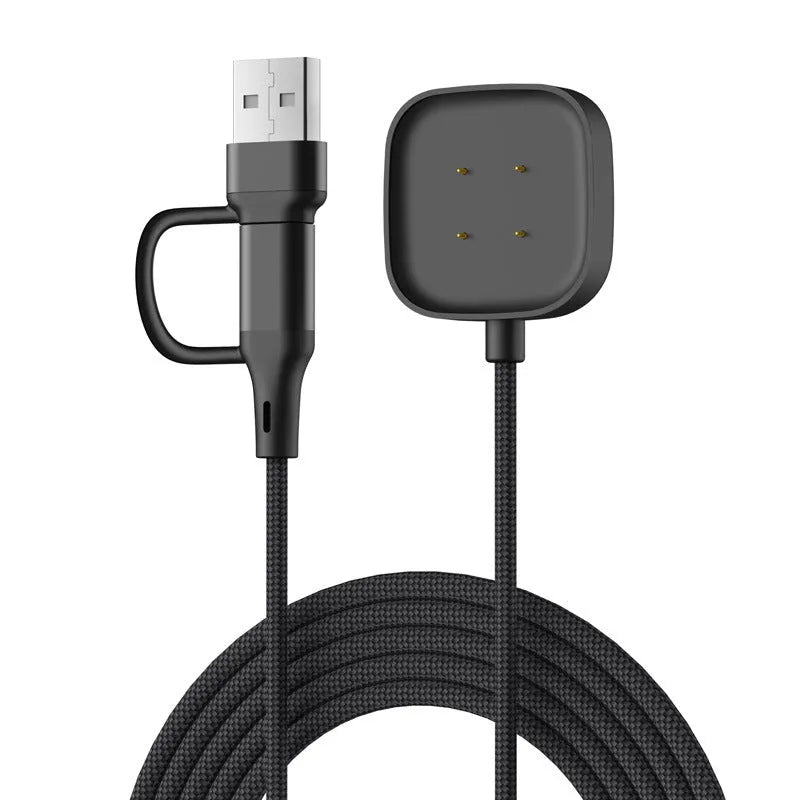 Strap-it USB-A & C 2in1 Braided Fitbit Versa 4 Charger