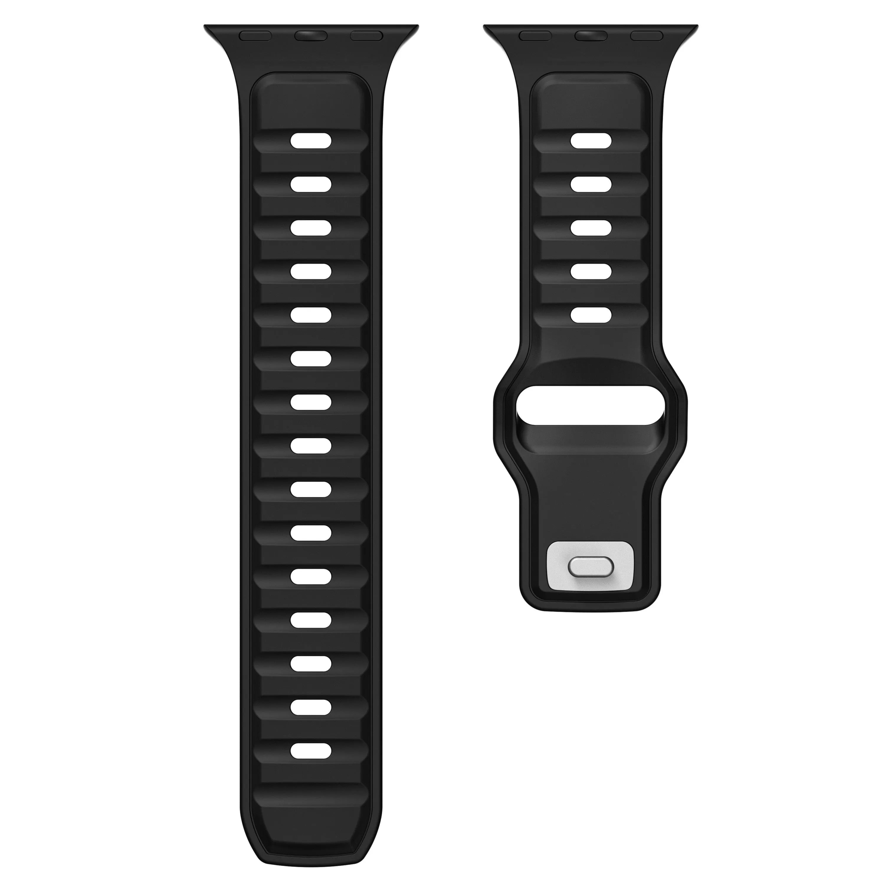 Bracelet silicone outdoor pour Apple Watch (noir/noir)