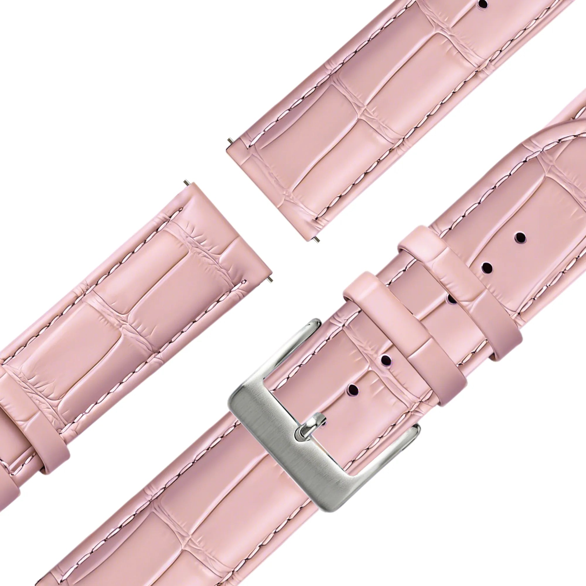 Bandz Bracelet cuir effet crocodile Garmin Vivoactive 5 (rose)
