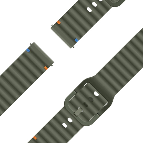 Bandz Bracelet silicone ondulé Garmin Bounce 2 (vert militaire)