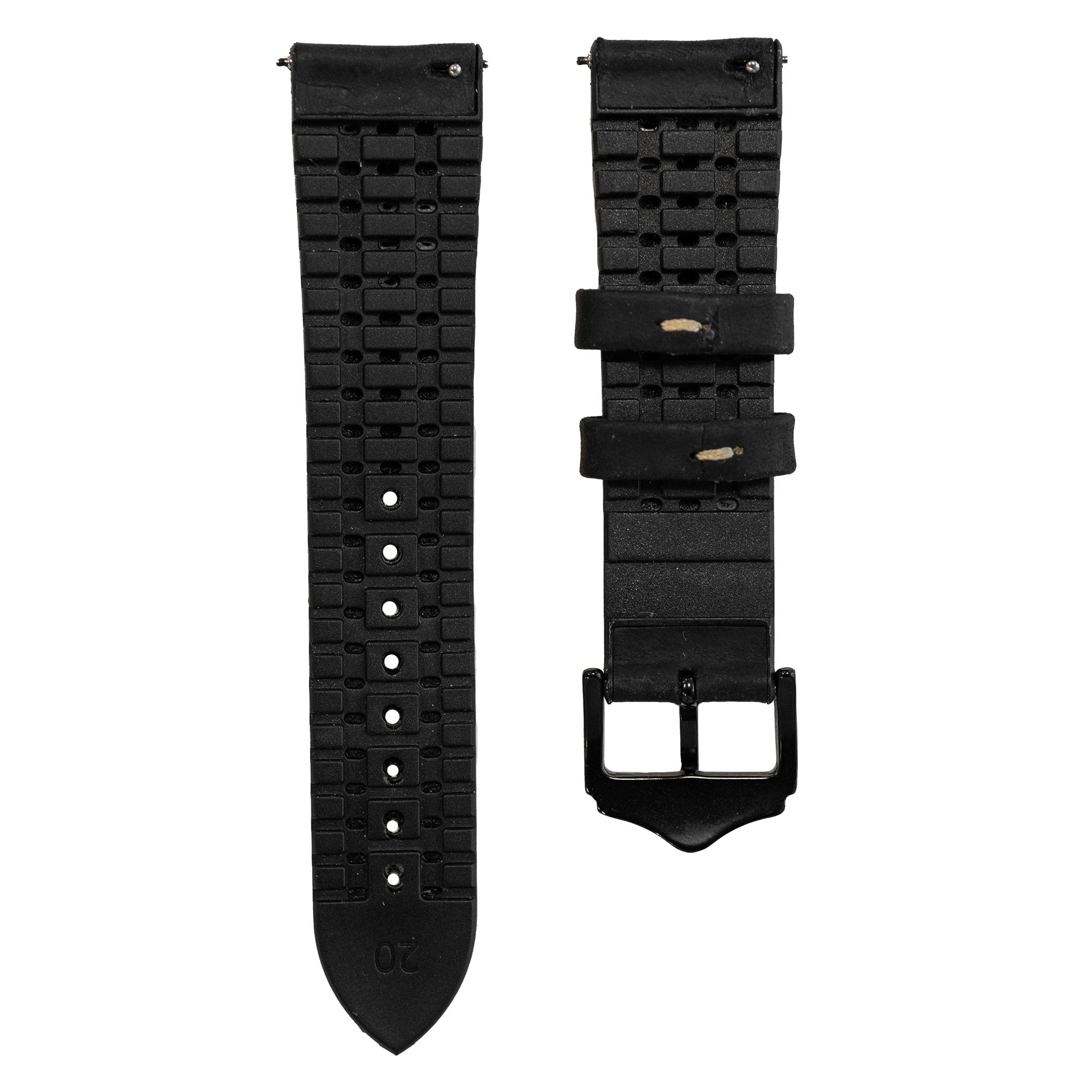 Bracelet silicone/cuir Polar Ignite 2 (noir)