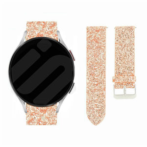 Bracelet cuir brillante Amazfit Bip U (Pro) (rose or)