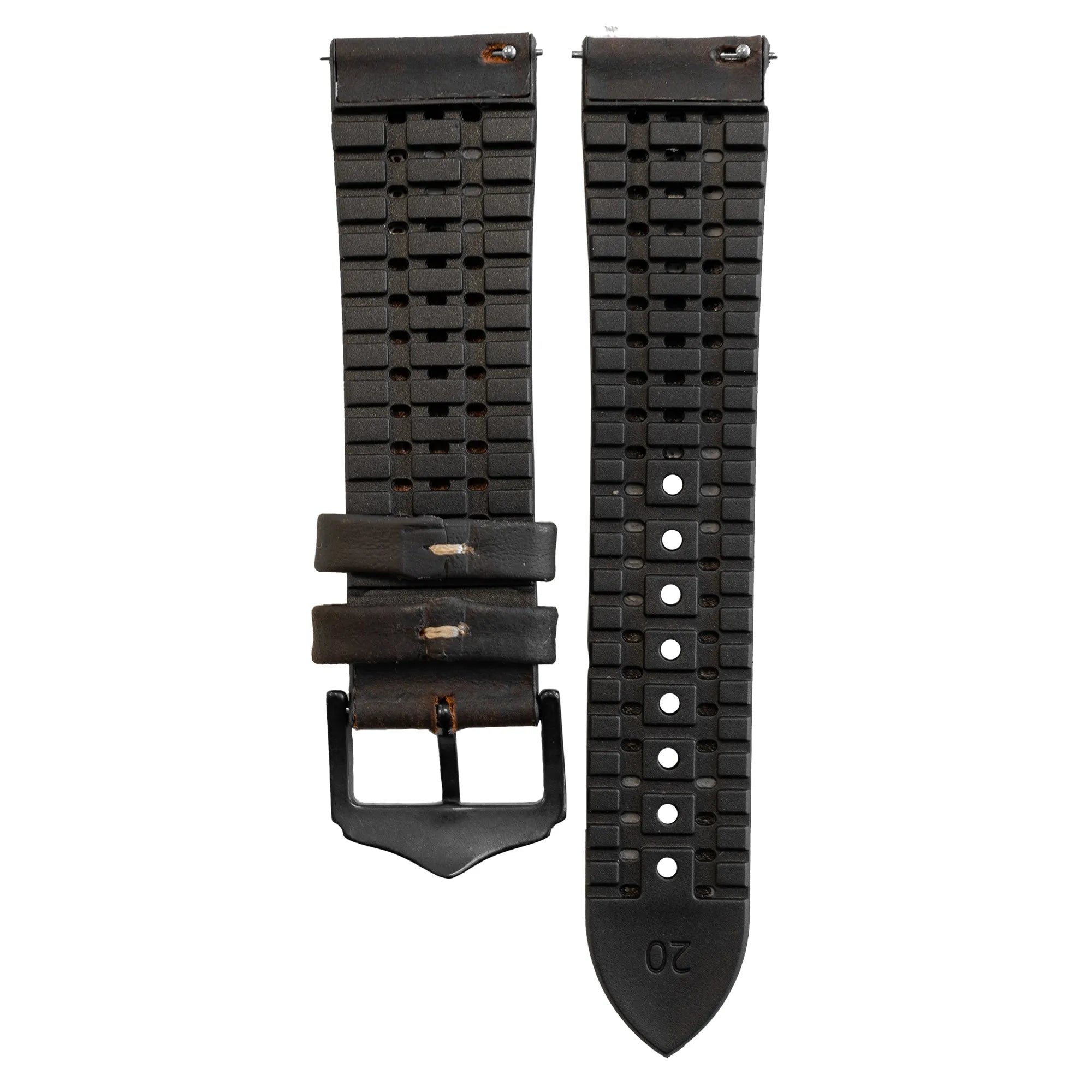 Bracelet cuir et silicone Coros Apex 2 (marron)