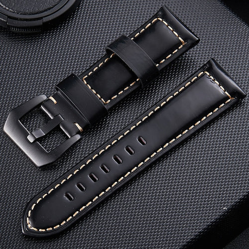 Bracelet cuir authentique universel 24mm (noir)