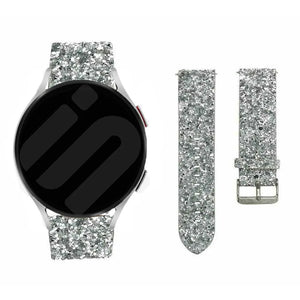 Bracelet cuir brillante Amazfit GTR Mini (argent)