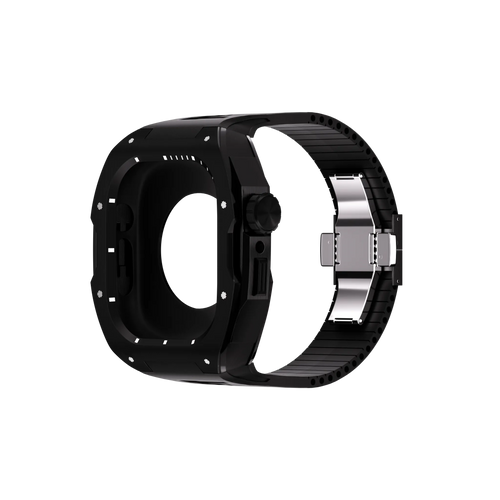 Reqior Apple Watch 45mm Case with Rubber Strap (Black)