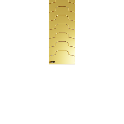 Steel Iron Strap, gold, laid flat, separate parts, direct top view