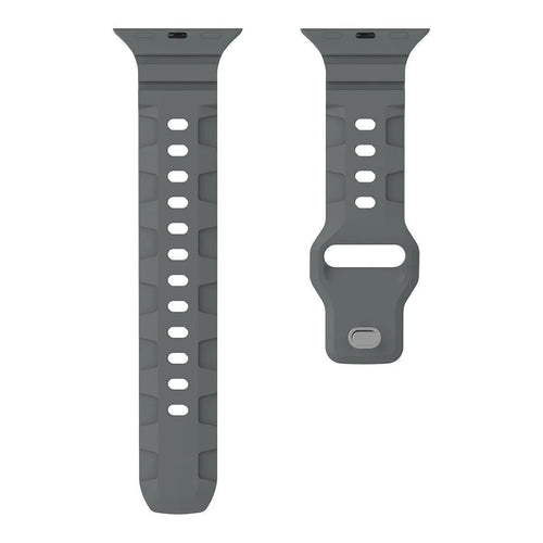 Silicone Strap 'Armour', dark grey, laid flat, separate parts, direct top view