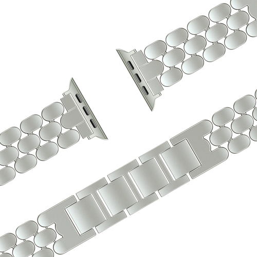 Bandz Bracelet acier 'Oval' Apple Watch (lumière stellaire)