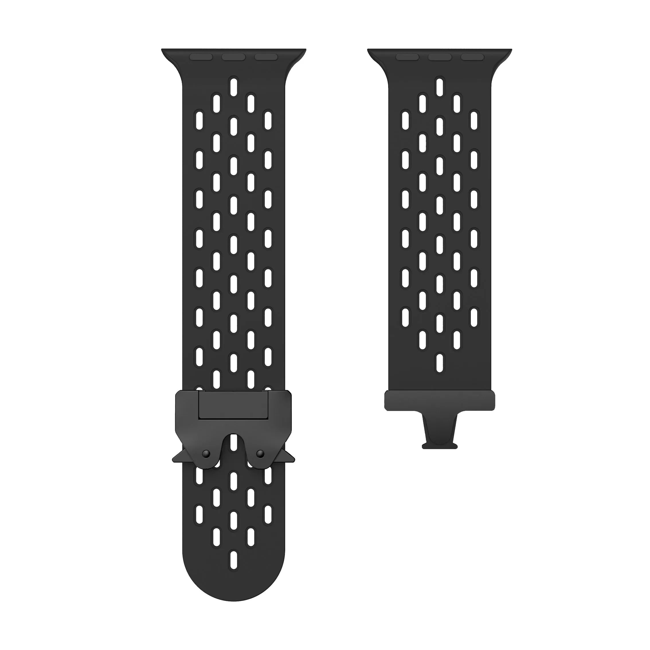 Bracelet silicone air avec P-buckle pour Apple Watch (noir)