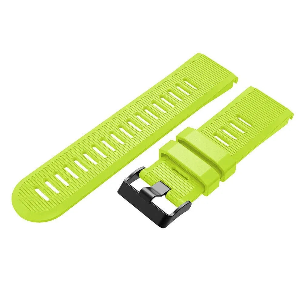 Silicone Strap, light green, laid flat, separate parts, direct top view