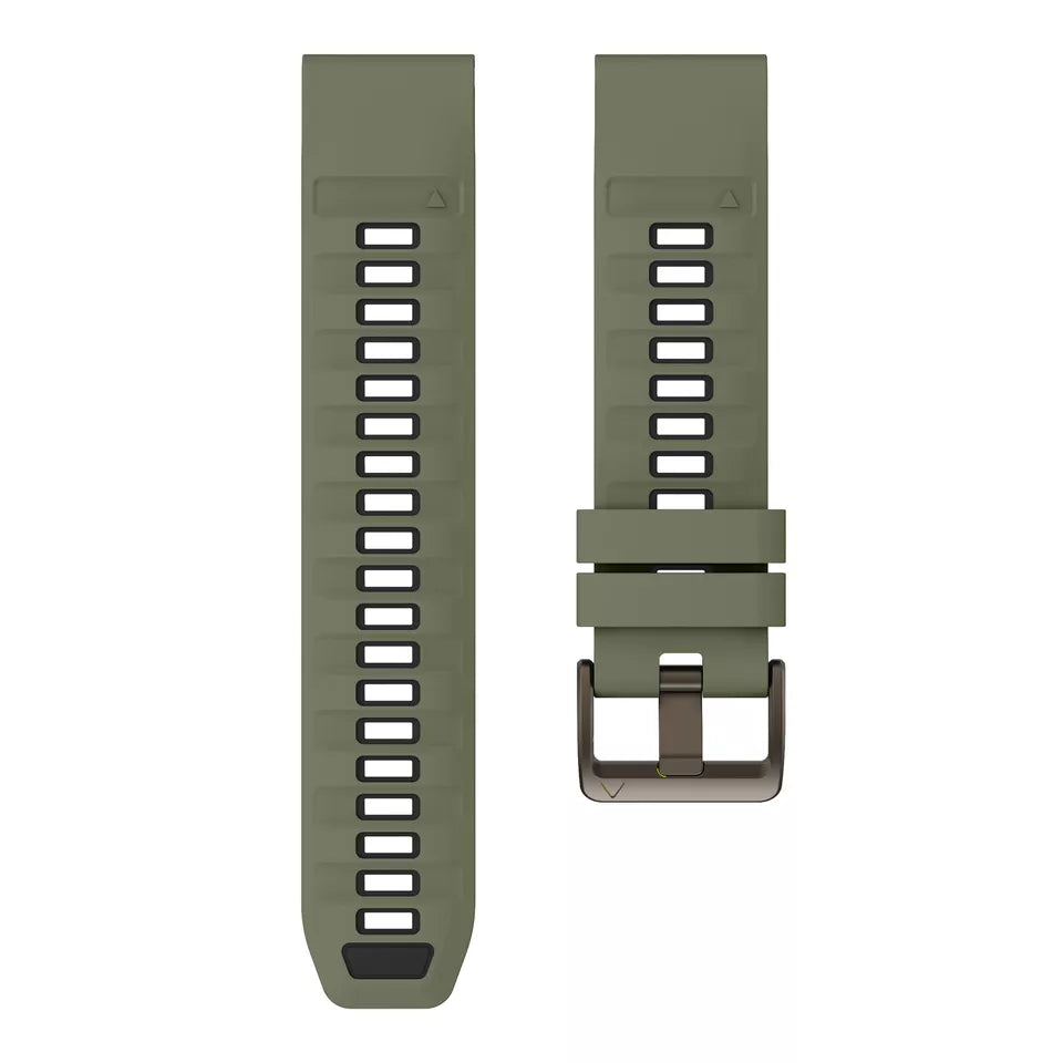 Bracelet sport á boucle Garmin Fenix ​​​​5x / 6x (vert olive/noir)