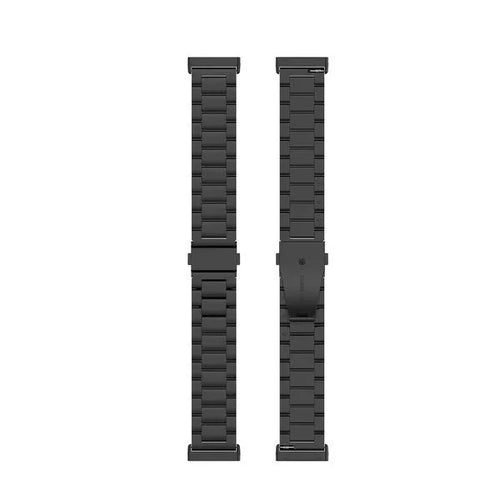 Steel Strap, black, laid flat, separate parts, direct top view