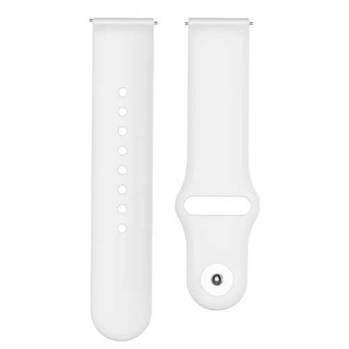 Silicone Sport Strap, white, laid flat, separate parts, direct top view