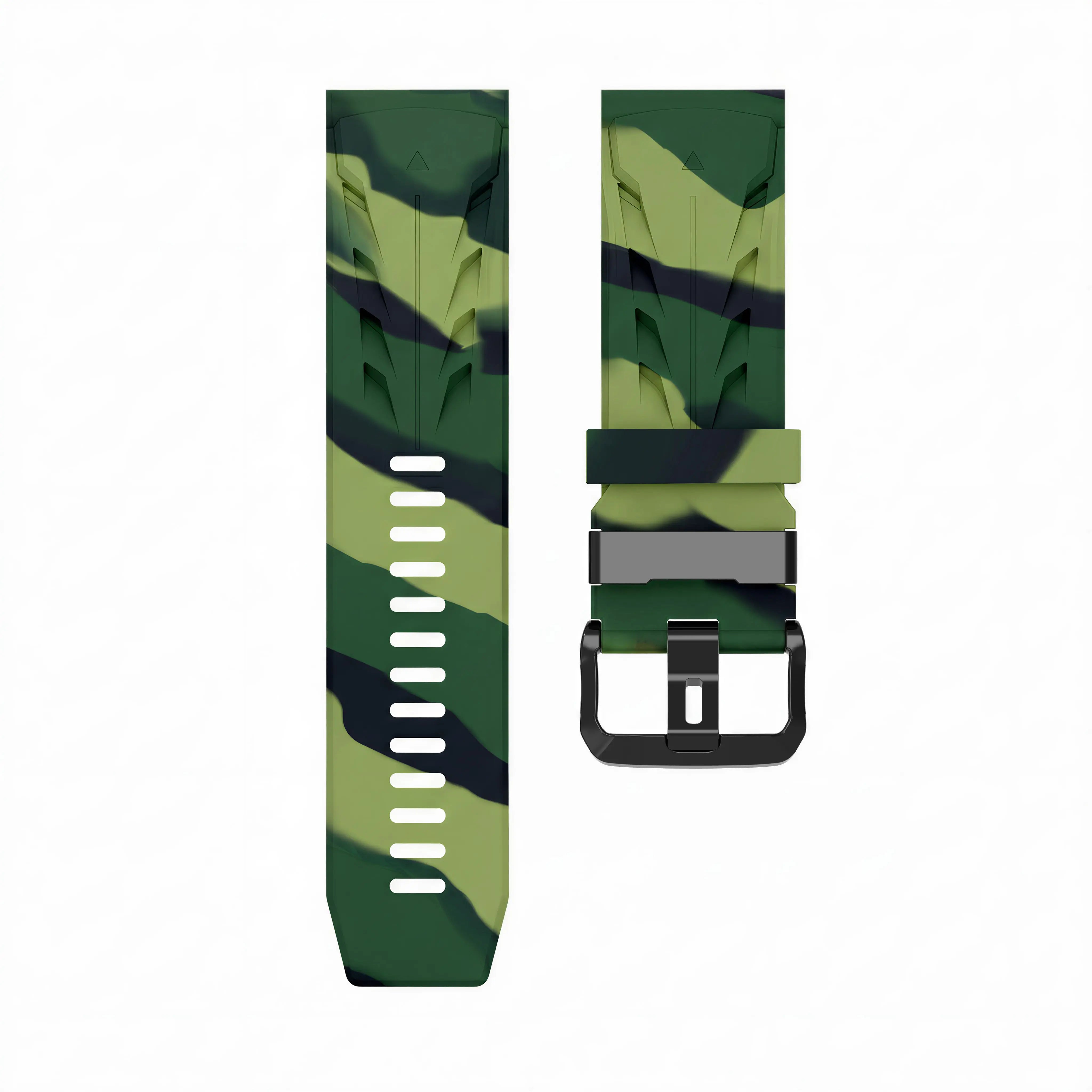 Bracelet silicone race Garmin Fenix E (vert camouflage)