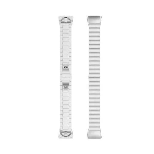 Premium Metal Strap, silver, laid flat, separate parts, direct top view