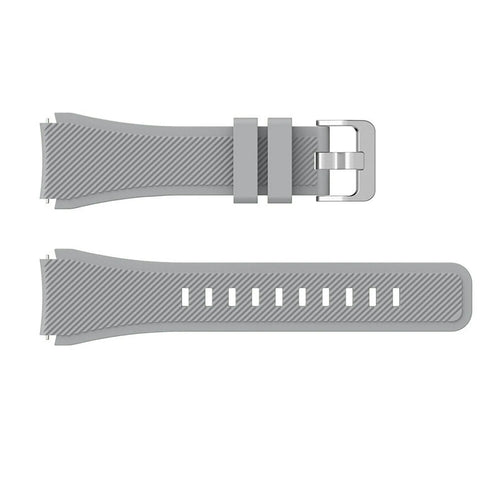 Twill Silicone Strap, grey, laid flat, separate parts, direct top view