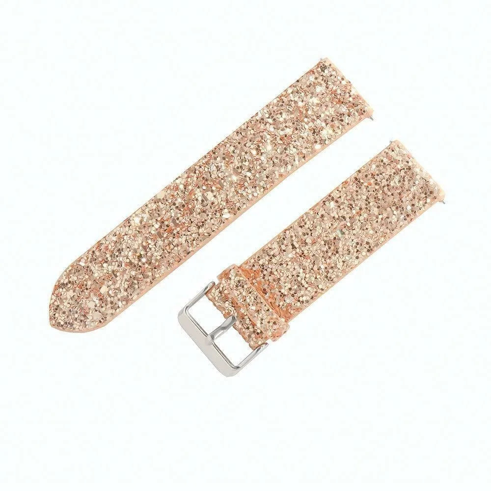 Bracelet cuir brillante Coros Apex 2 (rose or)