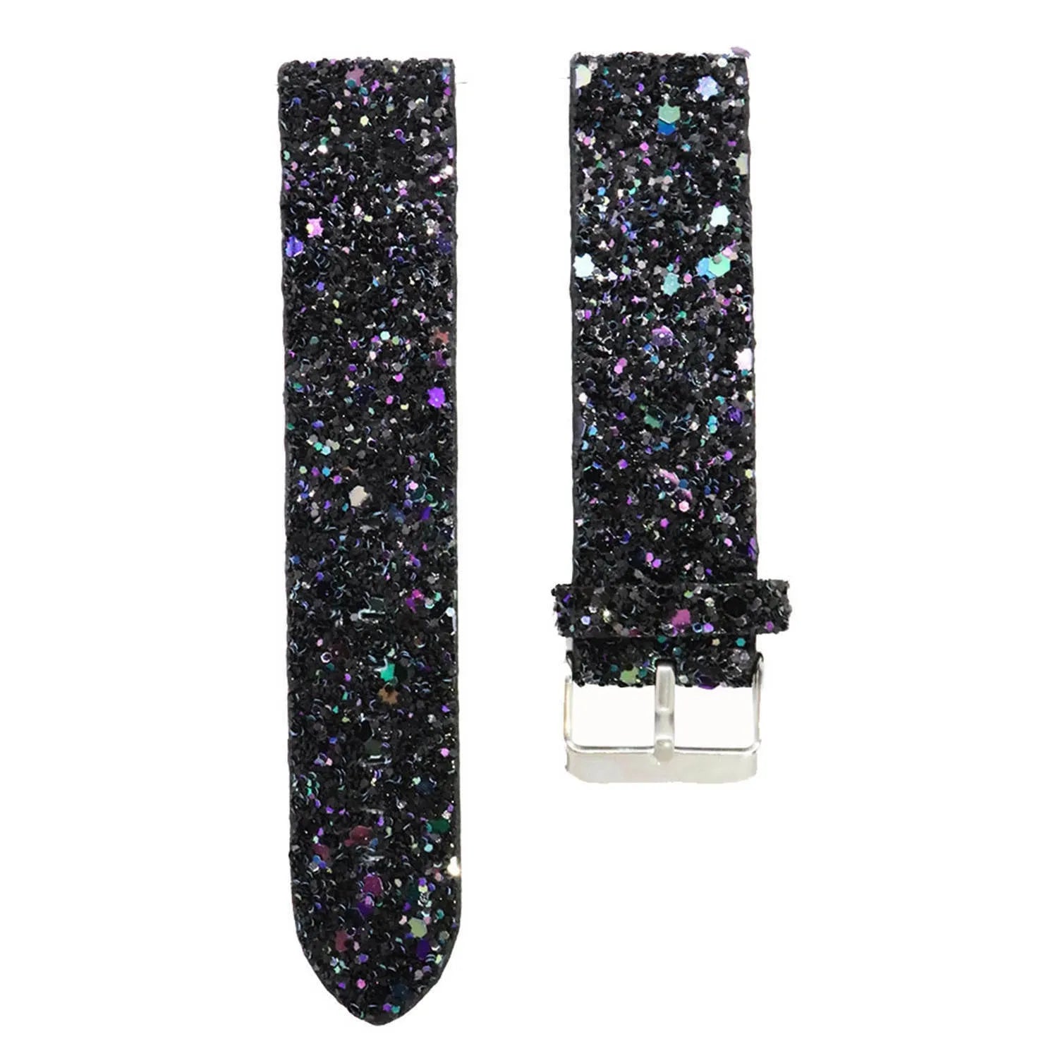 Bracelet cuir brillante Coros Apex 42mm (noir)
