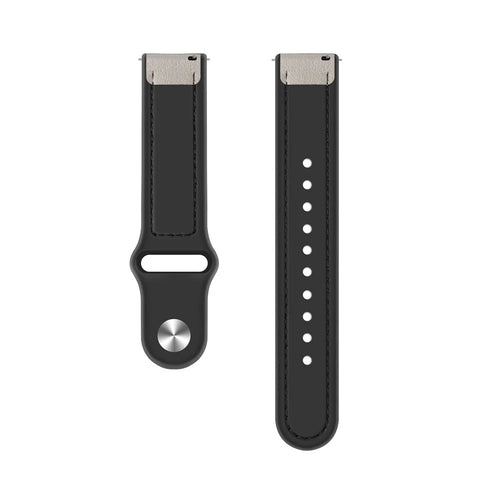 Bracelet montre cuir hybride 22mm -  universal (blanc)