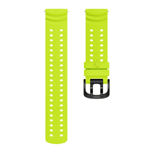 Silicone Grain Strap, lime, laid flat, separate parts, direct top view