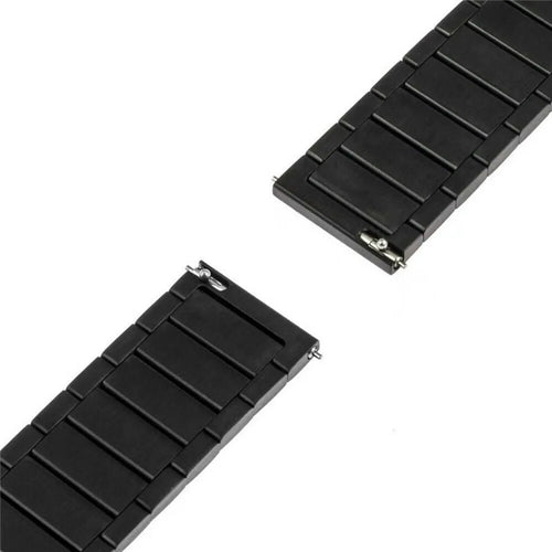 Metal Strap, black, laid flat, separate parts, direct top view