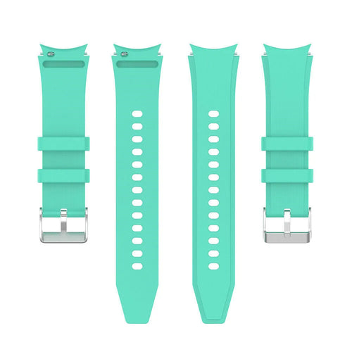 Silicone Strap 'Perfect Fit', aqua, laid flat, separate parts, direct top view