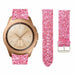 Bracelet cuir scintillant Samsung Galaxy Watch 42mm (rose)