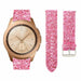Bracelet cuir scintillant Samsung Galaxy Watch 42mm (rose)
