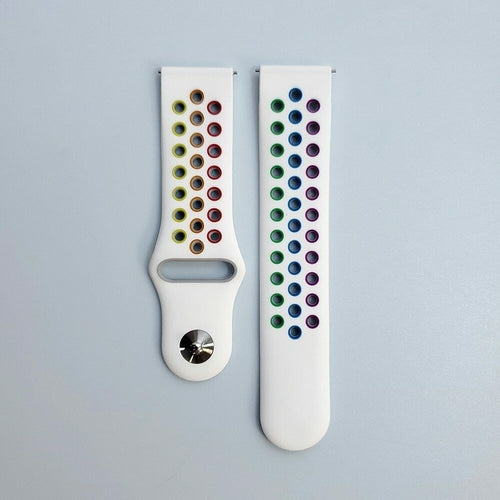 Silicone Sport Strap, laid flat, separate parts, direct top view