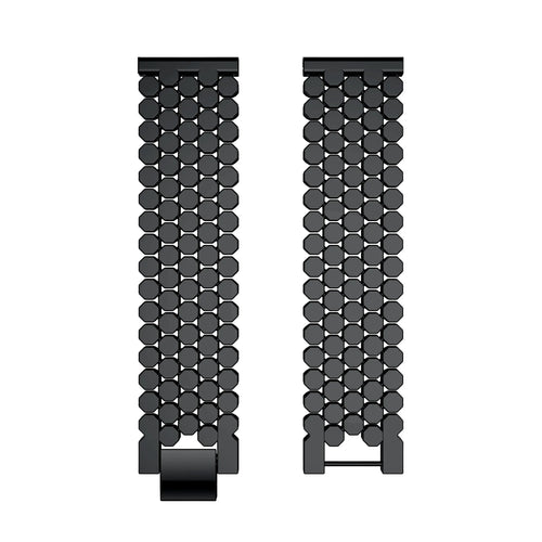 Steel Strap Hexagons, black, laid flat, separate parts, direct top view