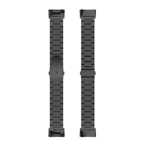Steel Strap, black, laid flat, separate parts, direct top view
