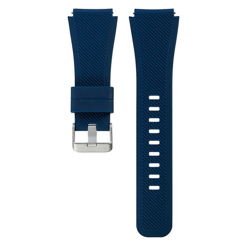 Twill Silicone Strap, dark blue, laid flat, separate parts, direct top view