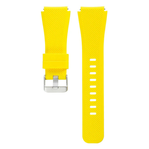 Twill Silicone Strap, yellow, laid flat, separate parts, direct top view