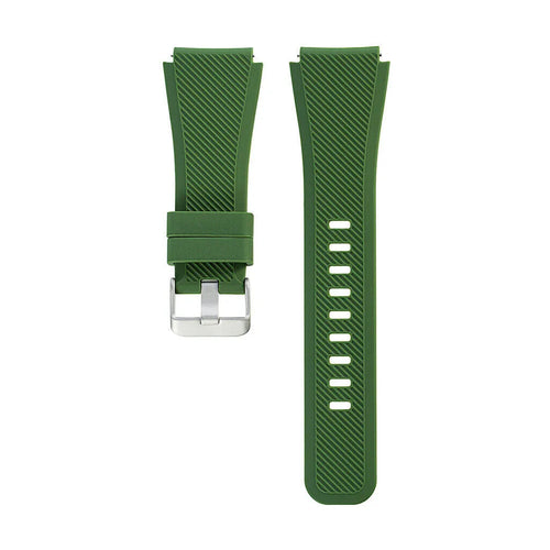 Twill Silicone Strap, army green, laid flat, separate parts, direct top view