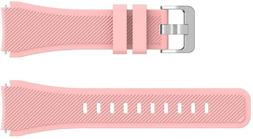 Twill Silicone Strap, pink, laid flat, separate parts, direct top view