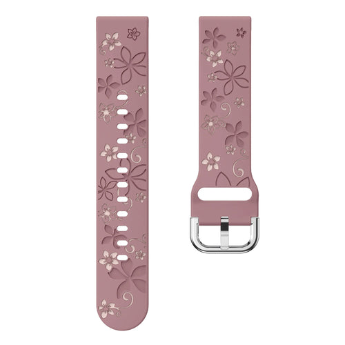 Bracelet silicone à fleurs Fossil Gen 5e - 42mm (mauve/rose pâle)