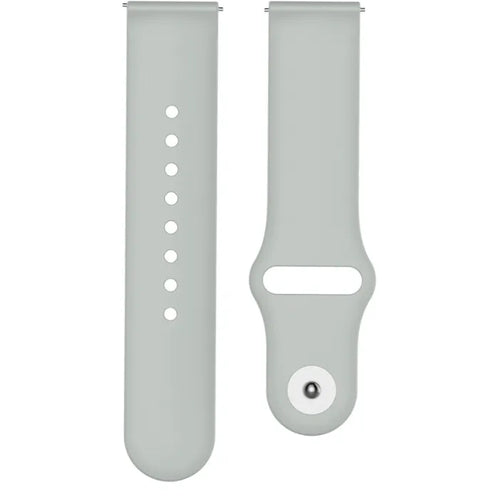 Silicone Sport Strap, grey, laid flat, separate parts, direct top view