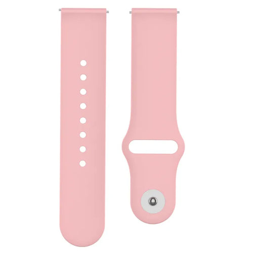 Silicone Sport Strap, pink, laid flat, separate parts, direct top view