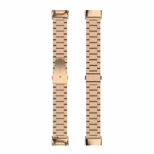Steel Strap, rose gold, laid flat, separate parts, direct top view