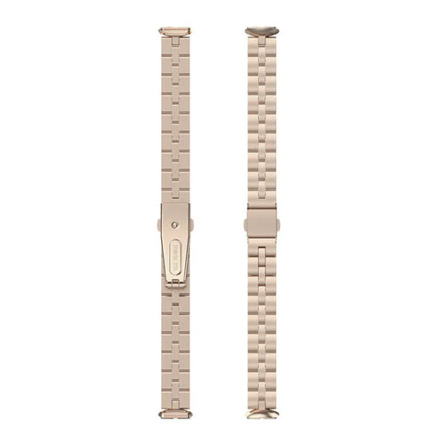 Steel Strap, champagne, laid flat, separate parts, direct top view