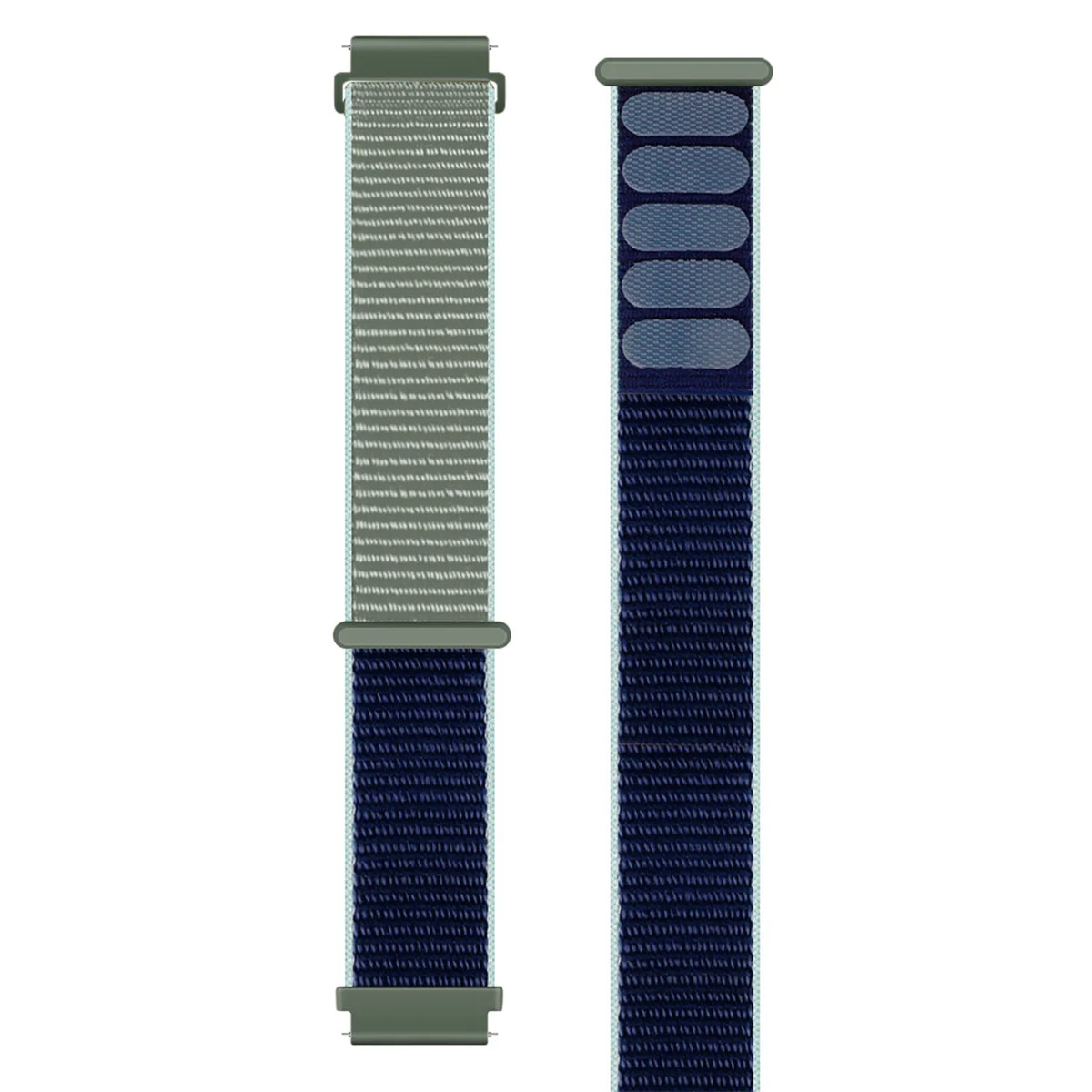 Nylon Strap, khaki, laid flat, joined, direct top view